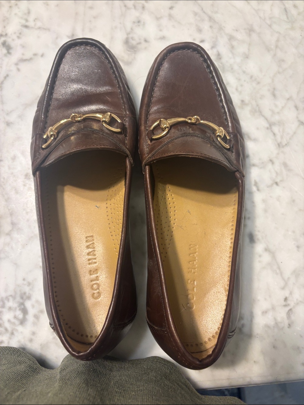 Cole Haan Dark Brown Leather Horsebit Loafers